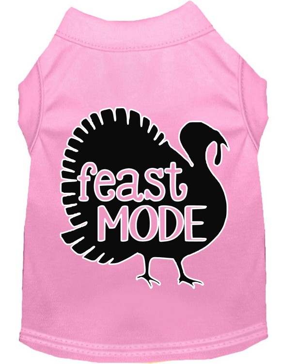 Feast Mode Screen Print Dog Shirt Light Pink XXXL